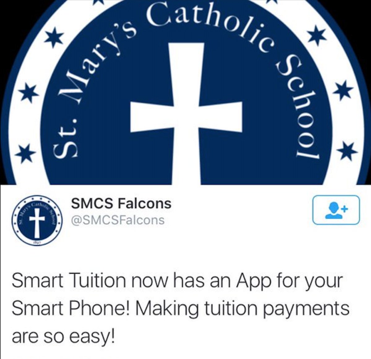 SmartTuition's tweet image. Thanks @SMCSFalcons for sharing how easy our #SmartTuition #MobileApp makes paying your #tuition #payments.