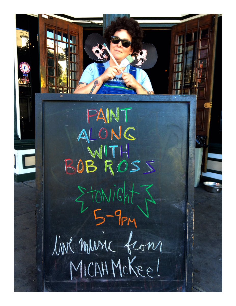 Bob Ross-Tume Tonight! Paint along with Bob Ross from 5 till 9. #bobross #rbarnola