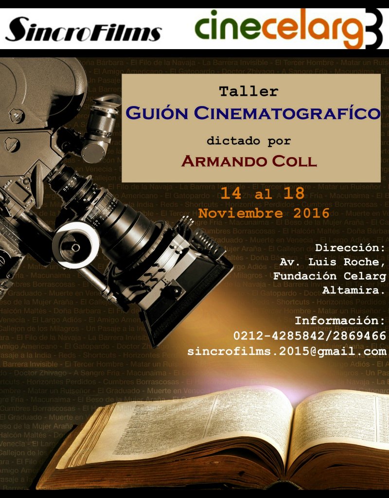 GranAngulaRedes's tweet photo. #InscripcionesAbiertas para el Taller "Afinando el guion de cine" con @ArmandoColl

+info @Sincrofilms2015  https://t.co/umdfITfOh1