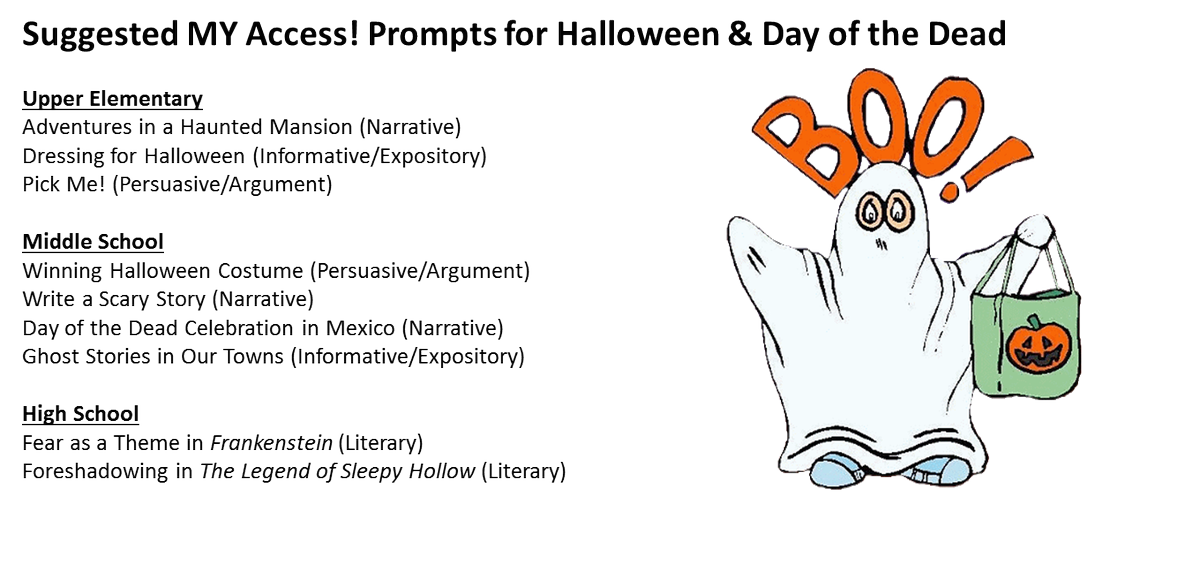 MYAccessSchool's tweet photo. Here are some great #writingprompts for Halloween &amp; Day of the Dead! #writingmatters https://t.co/lhEh4LOEBU