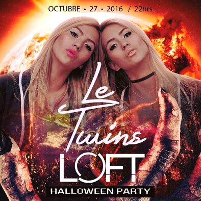 Ligantropos's tweet photo. El mejor halloween del año está muy cerca Los esperamos este jueves 27 de octubre en LoftPlazaCity shops. #SomosLigantropos #letwinsdjs https://t.co/r6uarDS3iK