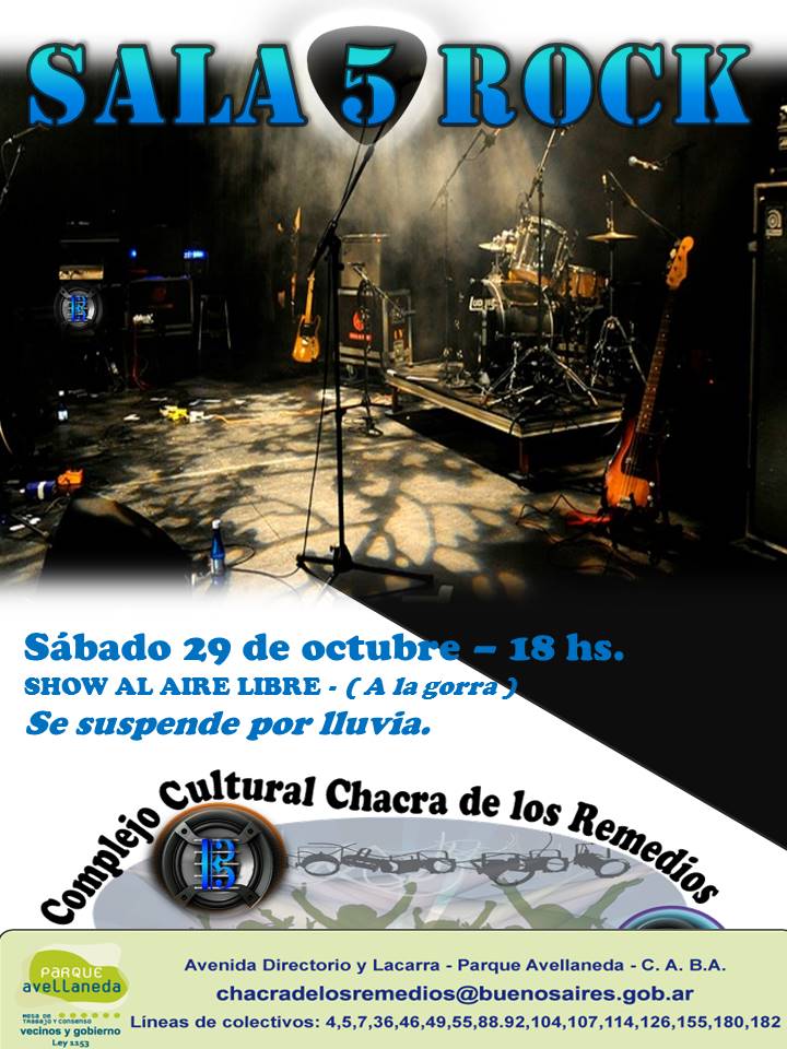 SALA5ROCK's tweet photo. LOS ESPERAMOS ESTE SÁBADO! #rock #rockenvivo #musicaenvivo #parqueavellaneda #conciertos #alagorra #vivalamusica #Disfruta https://t.co/eBm6TGqxdF
