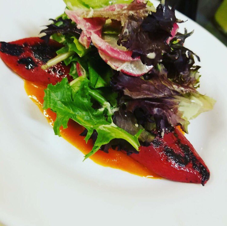 Piquillo peppers stuffed with albacore tuna salad..