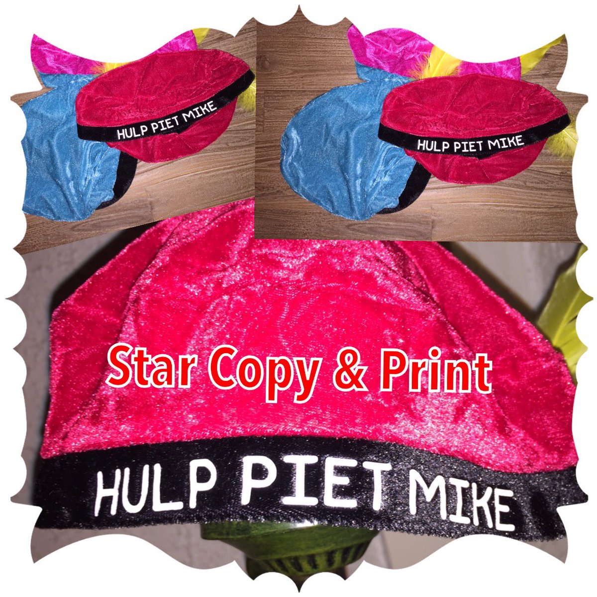 #pietenmuts #bedrukking #met eigen naam #sinterklaas ➡ klantenservice@starcopy.nl
