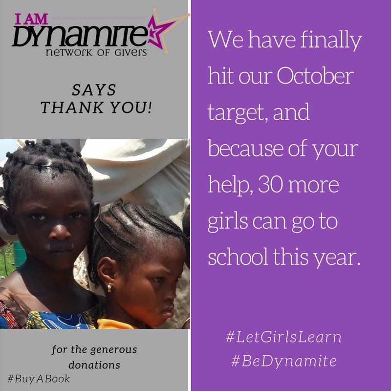 naijawomeninbiz's tweet photo. #ThankYouForGiving
#ThanksToYouWEHaveHitThisYearsTarget
#30MoreGirlsGoToSchoolThisYear.
#BeDynamite
#LetGirlsLearn https://t.co/r4lvVPvHnJ https://t.co/10Qzw11wsg