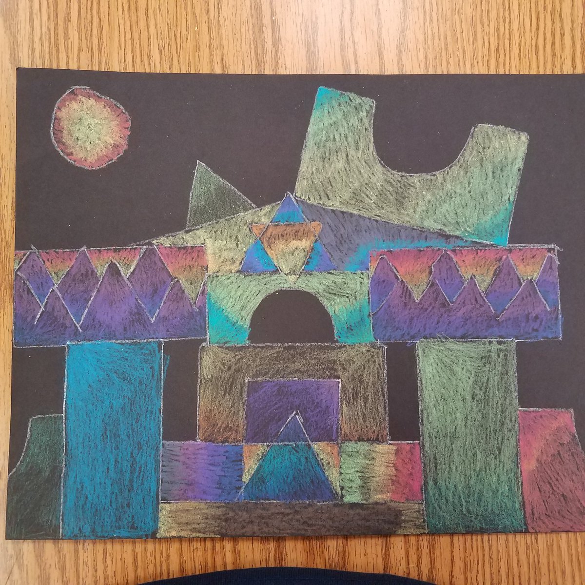 #creechpride Amazing abstract castles by 4th grade artists.