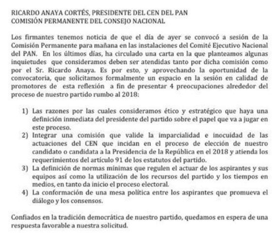GustavoMadero's tweet image. Solicitamos a la Comisión Permanente del Consejo Nacional de @AccionNacional nos reciba para plantear estos puntos:
