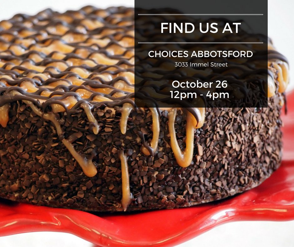 WendelsTF's tweet photo. Chocolate or caramel? How about both! Try our Salted Caramel Chocolate Cake at @ChoicesMarkets Abbotsford tomorrow. #glutenfree https://t.co/lMOqMqfowa