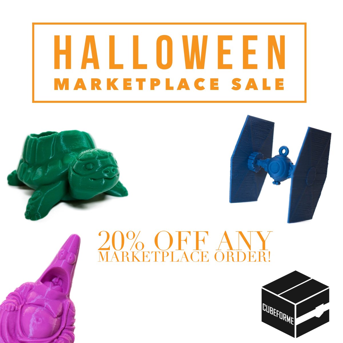 CubeForme's tweet image. Through 10/31, get 20% off any marketplace order by typing in &quot;trickortreat&quot; at check-out! cubeforme.com/products

#cubeforme