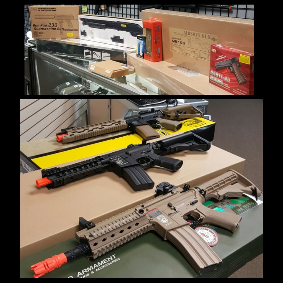 HotSpotAirsoft's tweet image. Check out some of the guns were raffling off this Saturday at our F.U. Sandy Customer Appreciation Event!! 
 #sale #raffle #fusandy #airsoft
