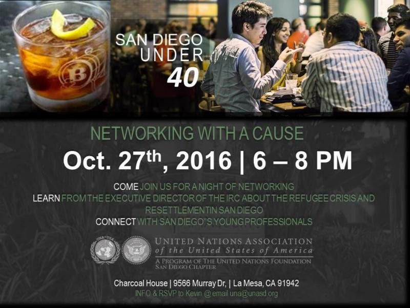 UNASanDiego's tweet photo. #HappyHour with a purpose #YoungProfessionals is proud to host David Murphy, Executive Director .@ircsandiego #WithRefugees #SanDiego #UNASD https://t.co/NpKL2qA6IA