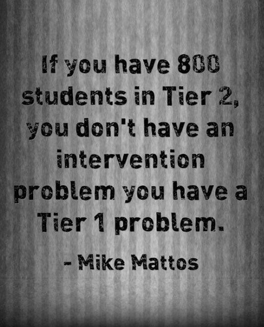 justintarte's tweet image. When we focus on Tier 1 instruction, there becomes less &amp;amp; less of a need for Tier 2 &amp;amp; 3 interventions. @mikemattos65 #edchat #education