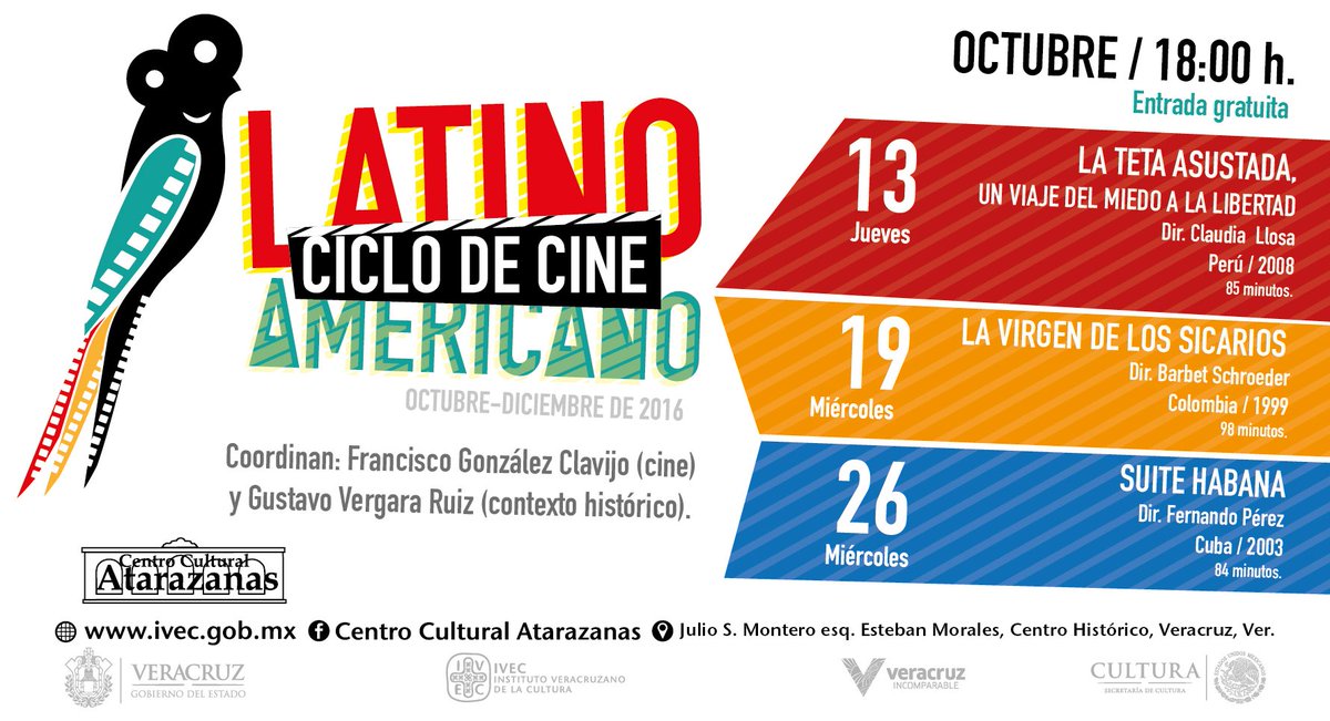 SECVERoficial's tweet photo. #Atarazanas invita al cine. MAÑANA a las 18:00 horas proyectaremos la cinta cubana Suite Habana. ¡Ven! #gratis #Veracruz https://t.co/yvGYIqZbRR