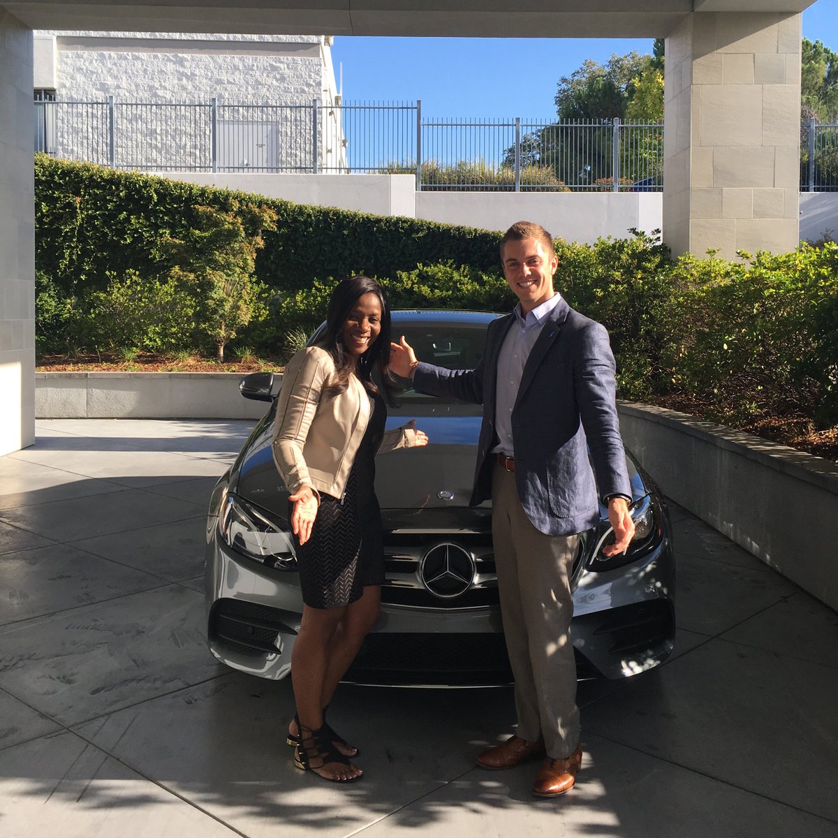 MercedesBenzRoc's tweet photo. Margaret stopped by over the weekend and took home this brand new 2017 E300 with the help from Zach Will! Congrats! https://t.co/D9sYxQg9LG