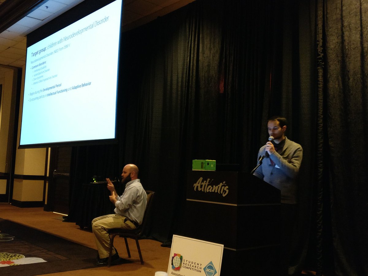 AnkeBrock's tweet photo. #assets2016 final SRC presentation by Mirko Gelsomini from Politecnico di Milano on affordable VR learning for children with special needs https://t.co/ni0FmEWEca