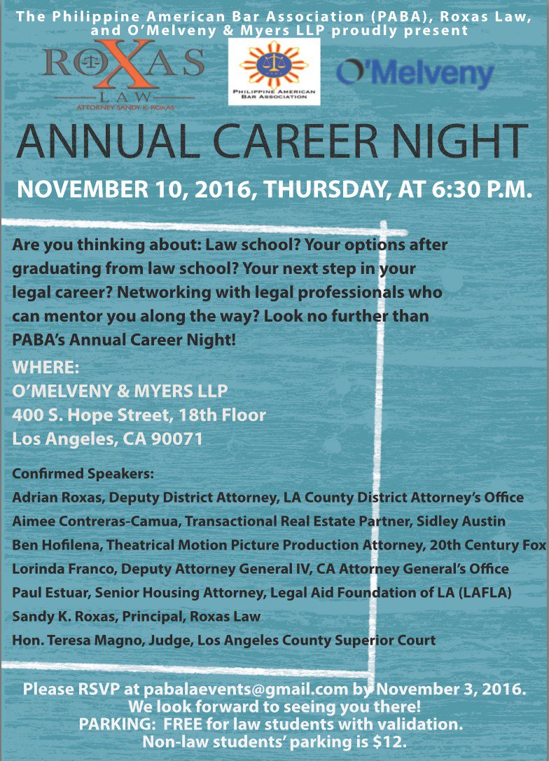 PABALawyers's tweet photo. RSVP for PABA Career Night – November 10 https://t.co/6Y7XeFqp3d https://t.co/sQi25GrdqP