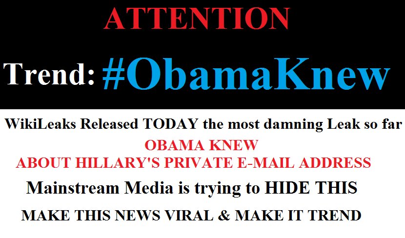 OleMurica's tweet photo. Well it looks like the President of the United States, Barack Obama lied yet again
#ObamaKnew
Help me make #ObamaKnew Trend to expose him! https://t.co/nYPCbA8r6v