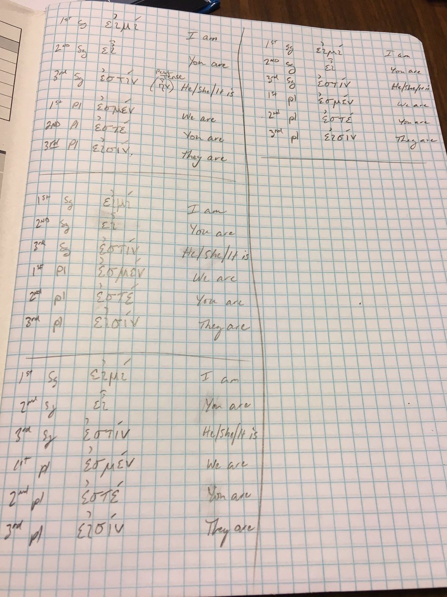 toddmeckert's tweet photo. Still going! Memorization through repetition. #basicsofbiblicalgreek #ADayintheLifeofaSeminaryStudent https://t.co/3bQClATts6