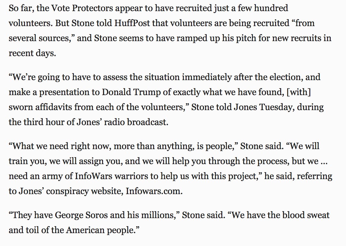 RVAwonk's tweet photo. Oh lovely. They're recruiting these "vote protectors" from InfoWars. https://t.co/2Sp9YY7qpU