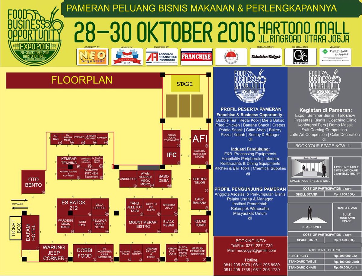 Floorplan Final Jogja Food Business Opportunity Expo 28-30 Okt 2016 di <a href="/hartonomall_yk/">hartonomalljogja</a>