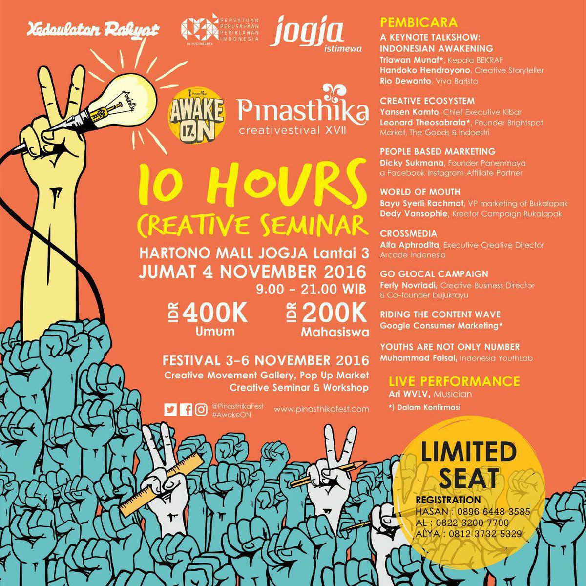 Bongkar pola pikir &amp; bakar semangat berinovasi untuk membangun ekosistem kreatif lokal Indonesia bersama <a href="/pinasthikafest/">PinasthikaFest</a> #AwakeON