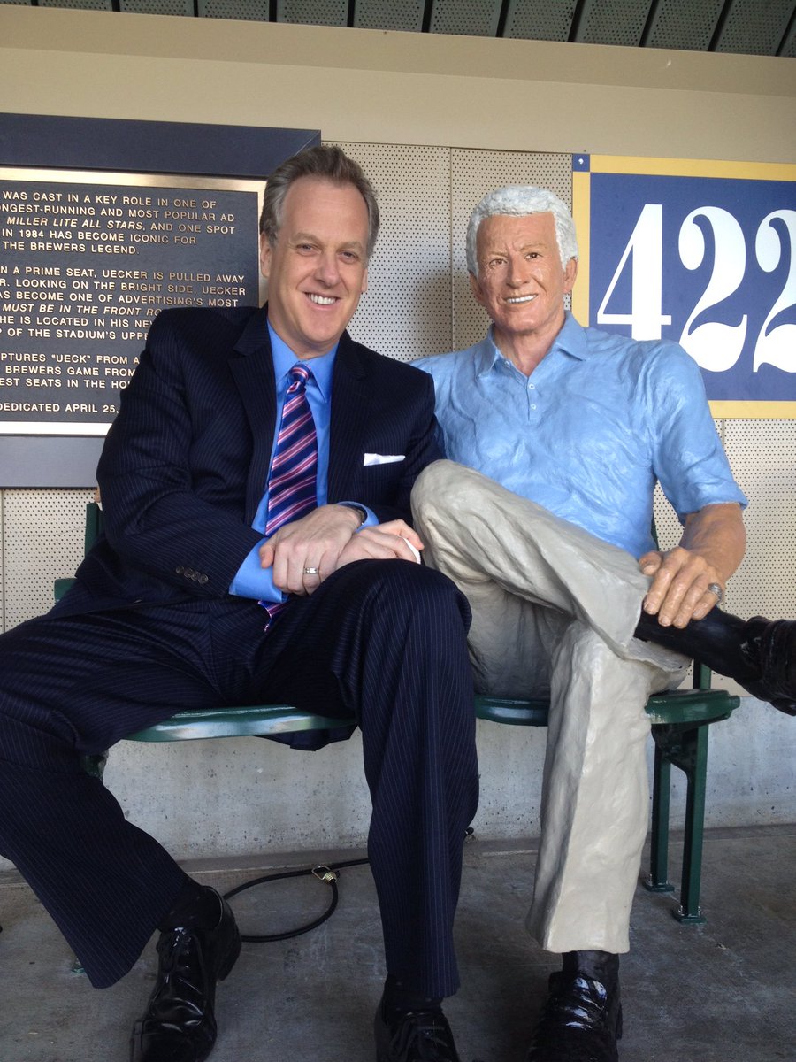 Michael Kay on X: Here's that Uecker statue in Miller Park that