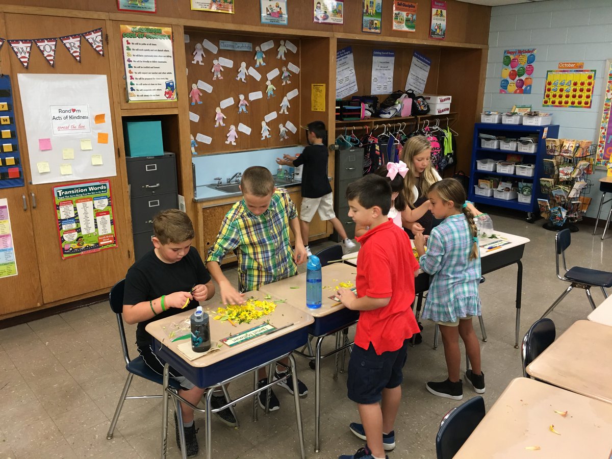 Dissecting flowers and learning about their four parts! <a href="/msdeastlake/">East Lake School</a>