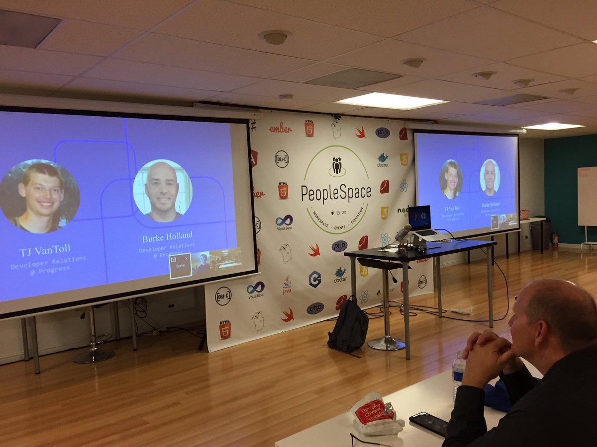 AngularJSOC's tweet image. These guys are such an awesome duo! Learning about @NativeScript 👍@tjvantoll @burkeholland