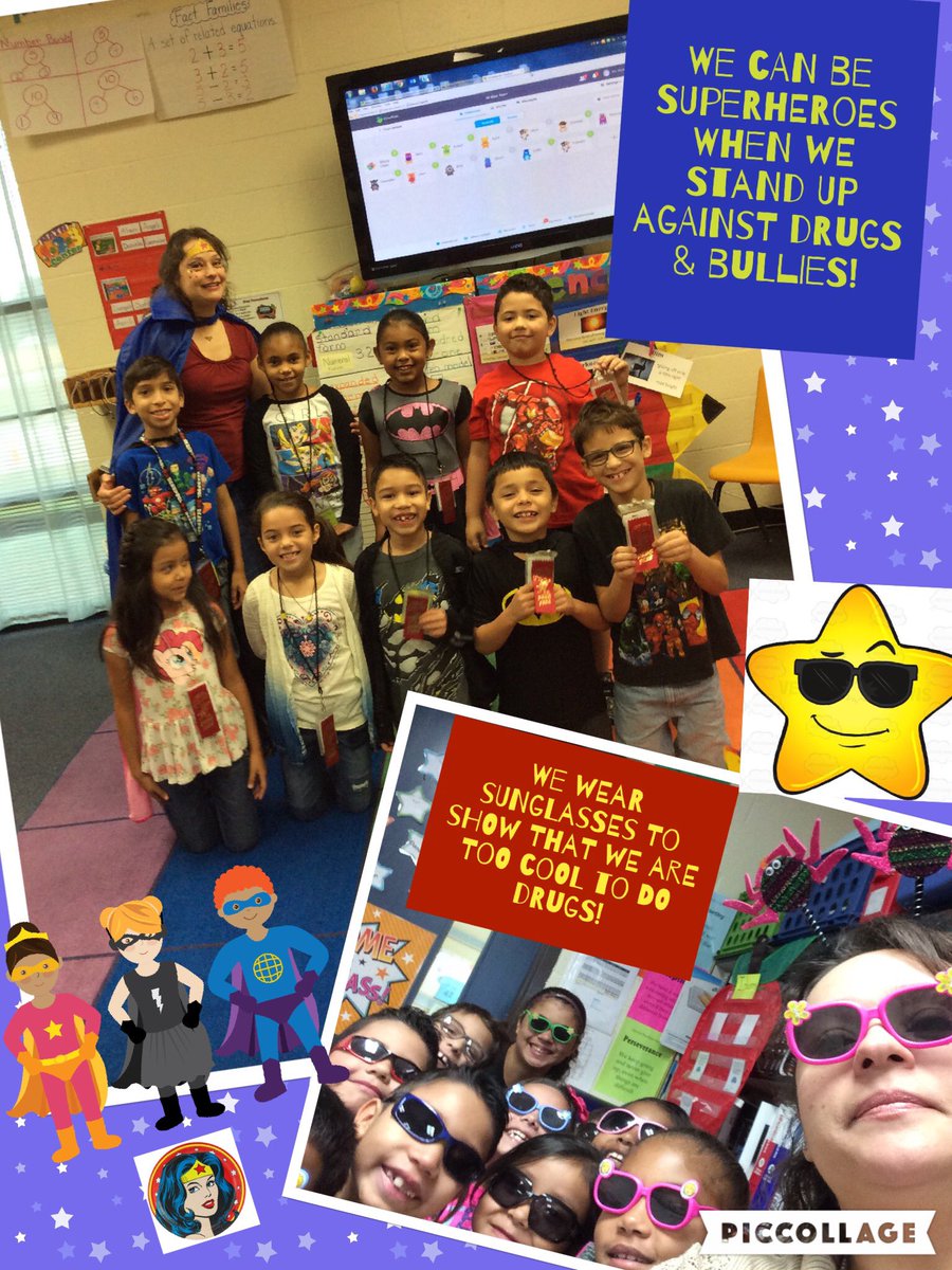 Martinez_2nd's tweet photo. We are superheroes when we stand up against drugs and bullies!  #TeamHewitt2016 #HewittElem https://t.co/Q0ecnxqwNs