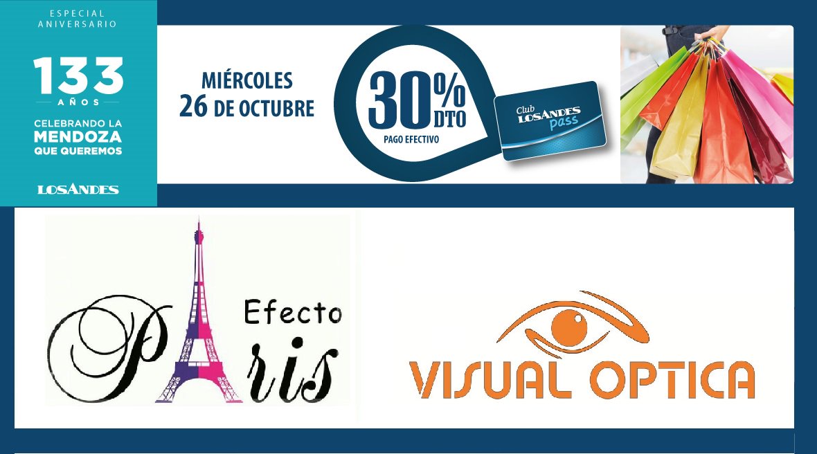 PATIOLAVALLE215's tweet photo. MAÑANA 30% de descuento con @LosAndesPass En Efecto París y Visual Óptica, Lavalle 215 Godoy Cruz https://t.co/6PSOaYvqAs