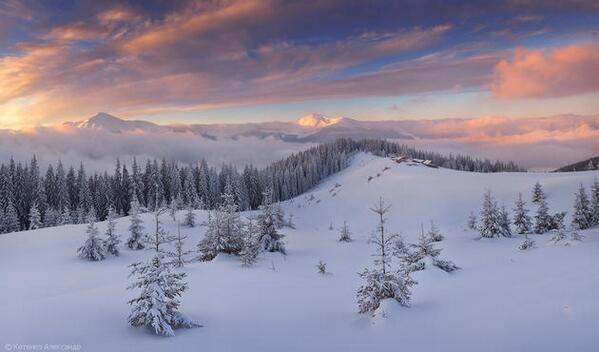 Winter in the Carpathian Mountains, Europe