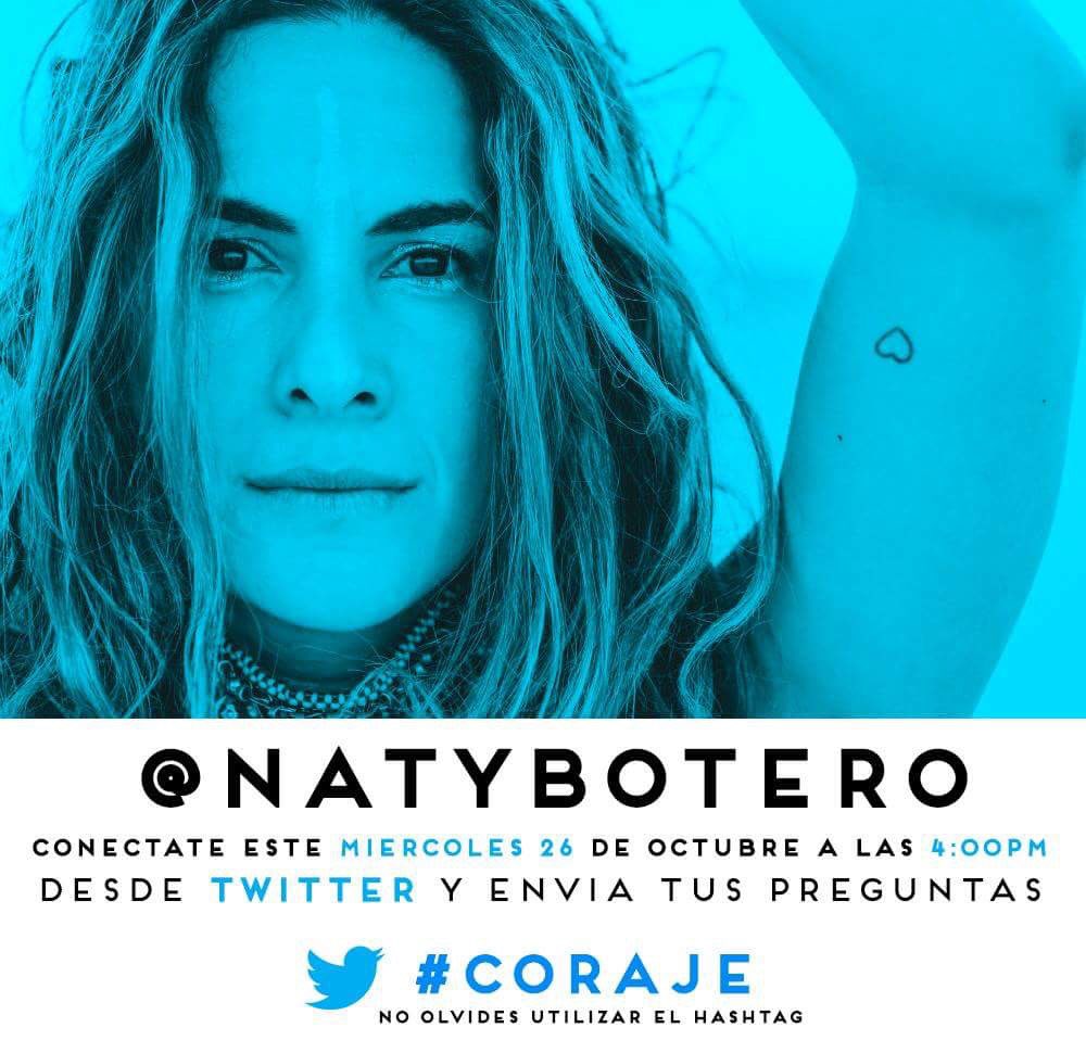 natyboterocali's tweet photo. Tenemos una cita con la gran @natybotero, no olvides conectarte. #Coraje https://t.co/GBJC1oEH1f