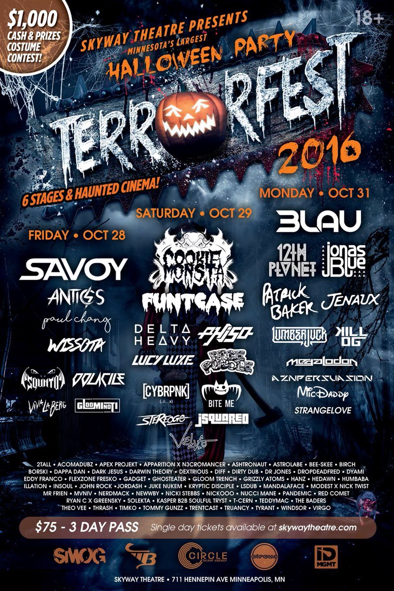 Minnesota, come show some ❤️ for the Smog Team this 🎃 weekend! @OolacileDubstep <a href="/phisodubs/">Phiso</a> <a href="/lumberjvck/">LUMBERJVCK</a> <a href="/megalodondubs/">Megalodon</a> #terrorfest2016
