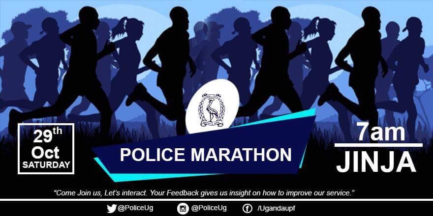 PoliceUg's tweet photo. 3 Days to go: The #PoliceMarathon goes to Jinja this Saturday! You are all welcome to join us. https://t.co/riPjMsgqr2