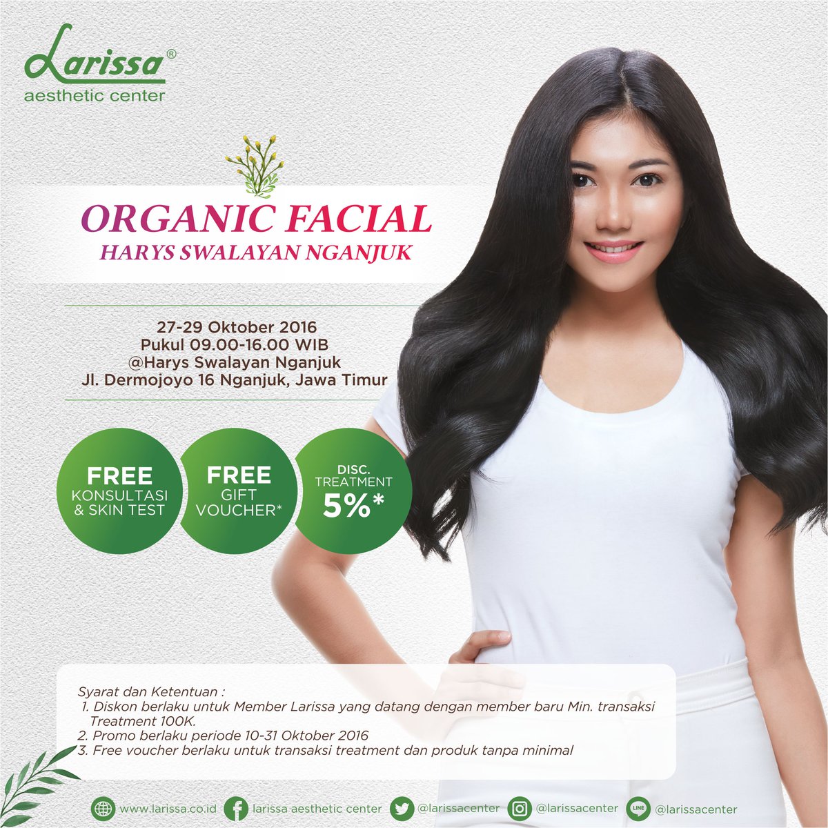 LarissaCenter's tweet photo. Halo Nganjuk,
Ikuti "ORGANIC FACIAL LARISSA DI HARYS SWALAYAN NGANJUK
Info selengkapnya > https://t.co/f8QbJn94hh https://t.co/xToh7Ax3hu