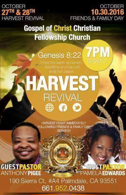 GospelCfc's tweet photo. This Thursday and Friday Night
#HarvestRevival #Pigee #Edwards #GospelofChristCFC https://t.co/v902vNYf6Z