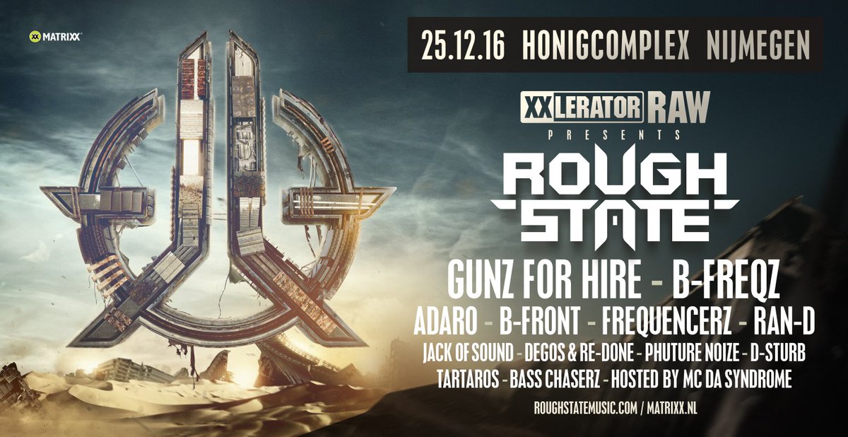25.12 <a href="/XXlerator/">XXlerator</a> #Roughstate

Ticket sales starts on Monday 31st October at 19:00 CEST at xxlerator.com