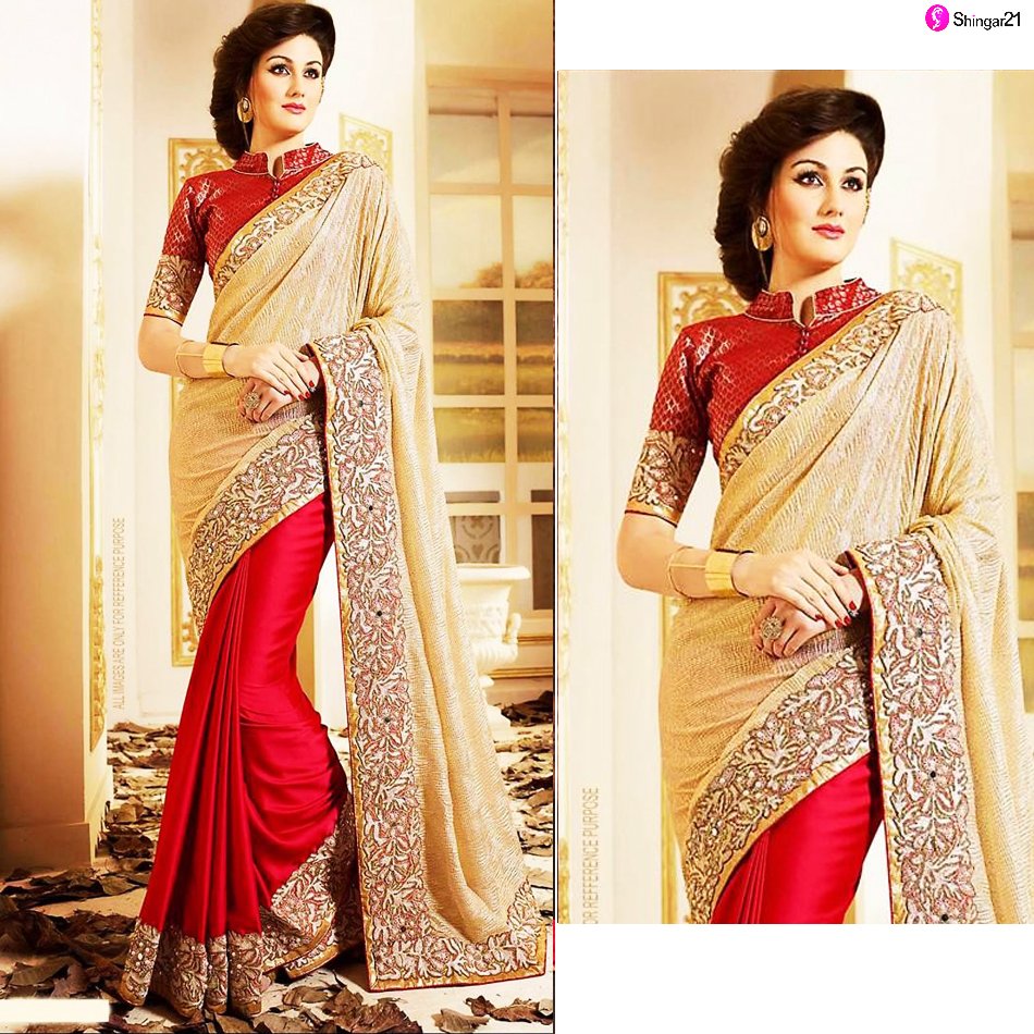 Shingar21's tweet photo. Red &amp; Beige Chiffon Saree
@http://bit.ly/2f6bbYR
WHATSAPP +91-7814066630 | Mon-Sat 9-5pm
#DesignerSaree #RedColour #ChiffonSaree 
#Shingar21 https://t.co/x14rRydomC