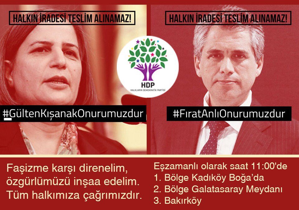 dempartikadikoy's tweet photo. Bugün Saat 11:00'de irademize sahip çıkmak için Kadıköy Boğadayız... https://t.co/wvEykMKRg4