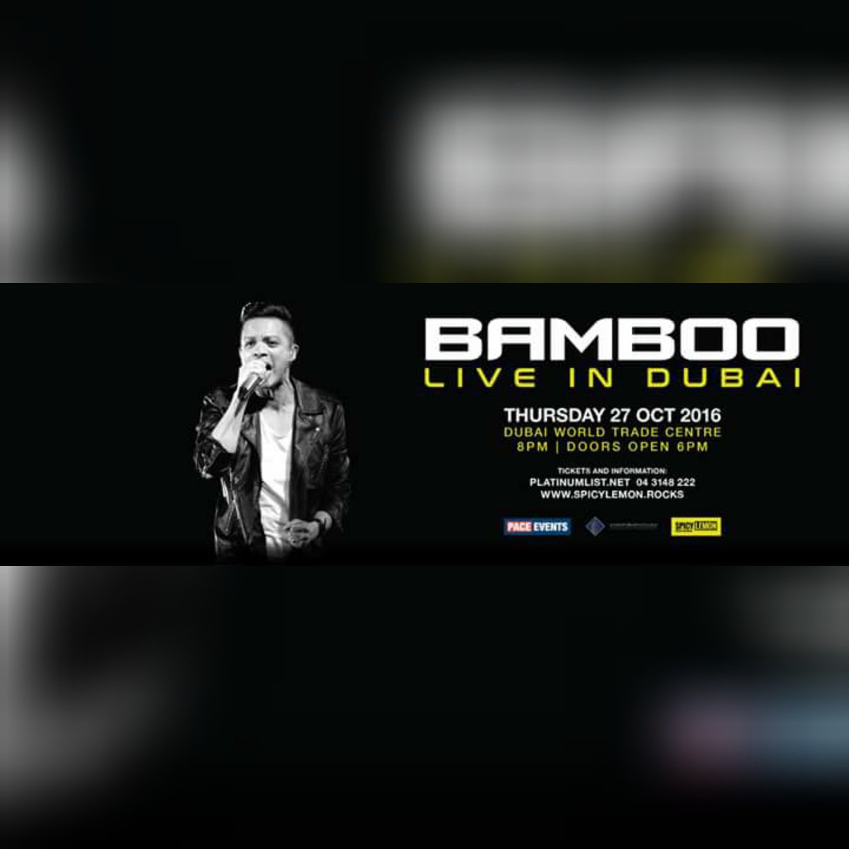 BambooGlobal's tweet photo. Bamboo Live in Dubai
Oct. 27, 2016
Dubai World Trade Centre
#TheOvenWorldTour2016
#BlessThisMess
#BlessYourMess :) https://t.co/sELzxuPrRm