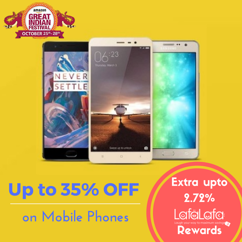 lafalafacom's tweet photo. #GreatIndianFestivalSale - Up to 35% OFF on Mobile Phones +Extra upto 2.72%
Rewards #LafaLafa https://t.co/eV1Esii8j0 #Amazon #festivalSale https://t.co/1zq1y5lKJu