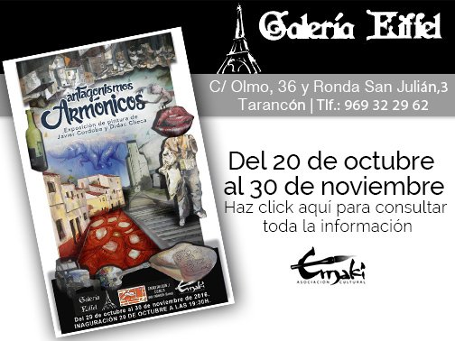 PlazaDlComercio's tweet photo. No te puedes perder esta #exposición estupenda en Galería Eiffel de Tarancón, de Didac Checa y Javier Córdoba. #arte #pintura @didaccheca https://t.co/8EtO2Jh98Z