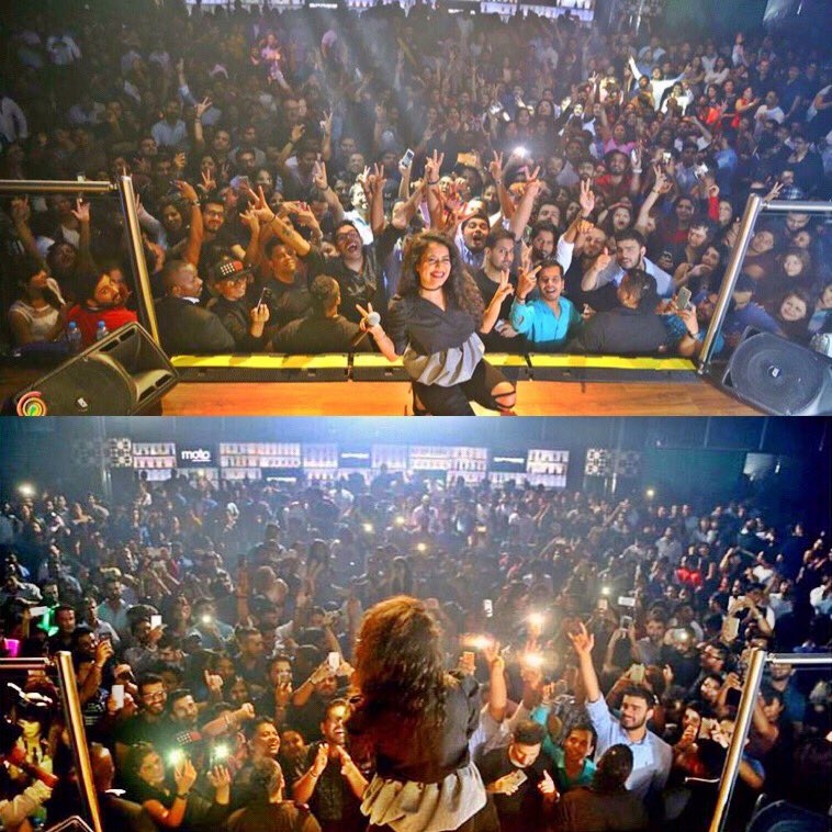 iAmNehaKakkar's tweet photo. Just a small appearance of #NehaKakkar ☺️ brought so many people to the club.. #SuperPacked 😍 Your Love is My Life! ❤️ @SpreeTheClub #Dubai https://t.co/Uq3Zbq0pRk