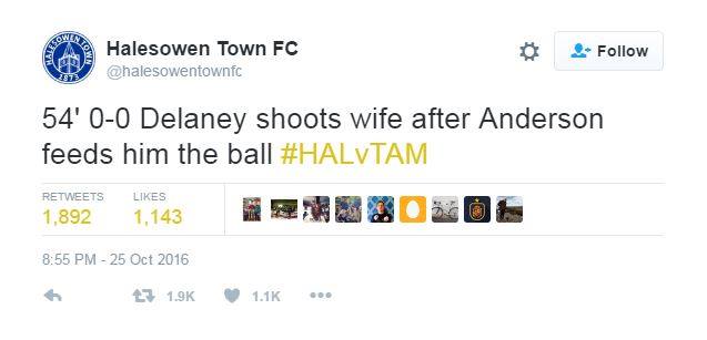 WilliamHill's tweet photo. Good morning! Yes, it's only Wednesday, but it could be worse, you could be this Halesowen striker's missus. https://t.co/s1C5UfJBLc
