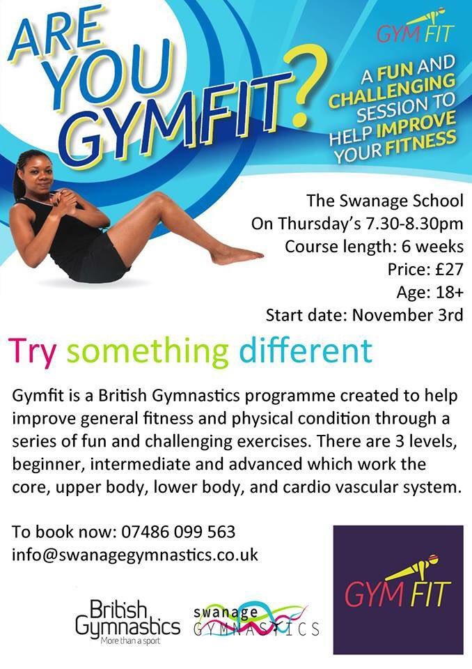 SwanageGym's tweet photo. Next course for Adults GYMFIT... @SP_Swanage spaces available, please retweet 👍 https://t.co/PLyd57EEso