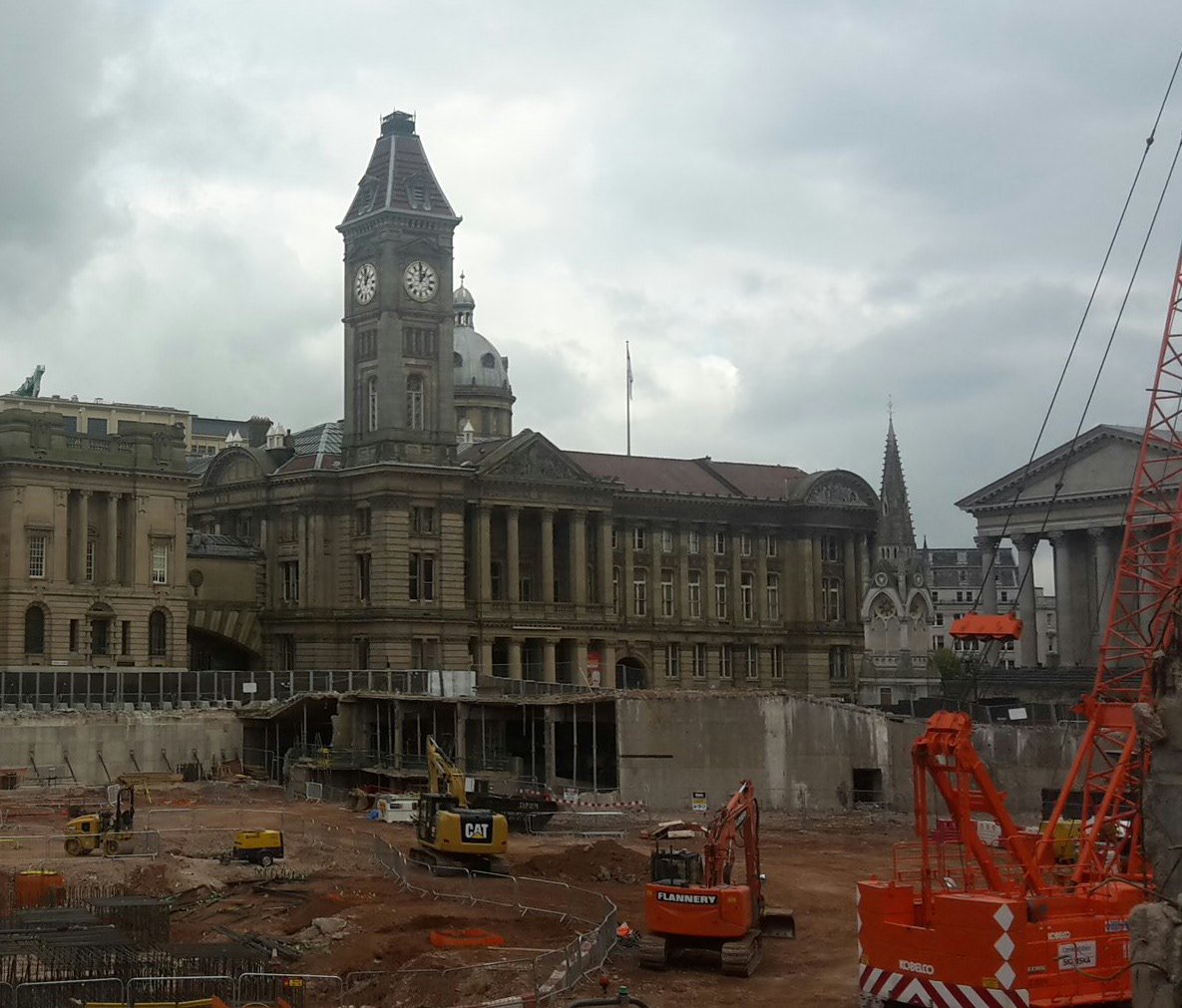 dannyhowesart's tweet image. Strikingly similar views by #PhyllisNicklin and @StefcormackStef of construction and demolition of Central Library - separated by 48 years!