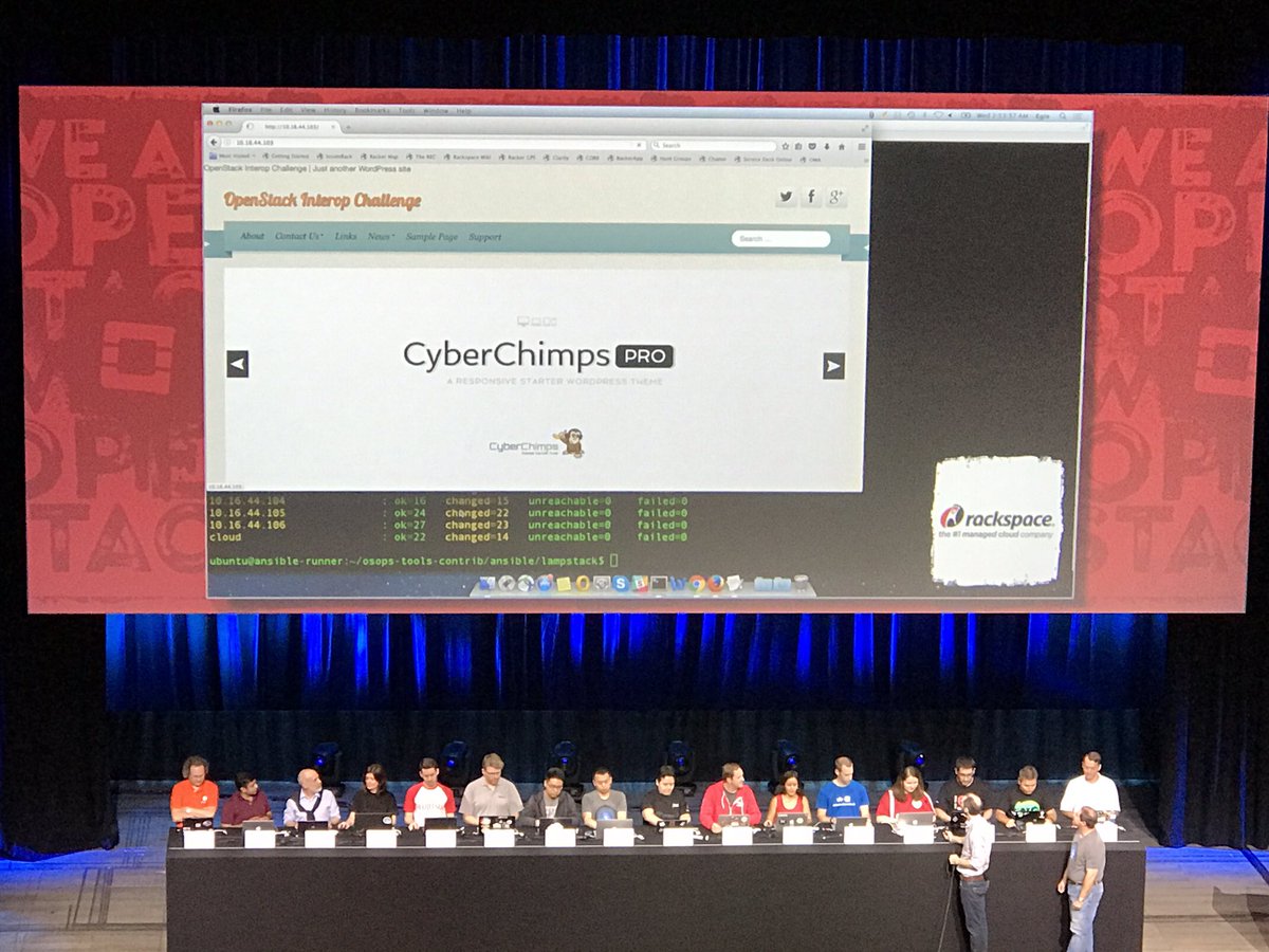 #OpenStack proves it does interoperability by deploying 16 different vendor Clouds on stage! #OpenStackSummit #Interoperability