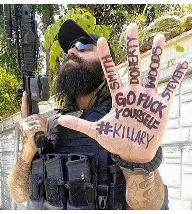 Trump16_20_24's tweet photo. @HillaryClinton #CrisStephens #TyroneWoods #GlenDoherty #SeanSmith #IwillNOTstopWithTheseTweets #LyingCrookedHillary https://t.co/hIF3FYK3mQ