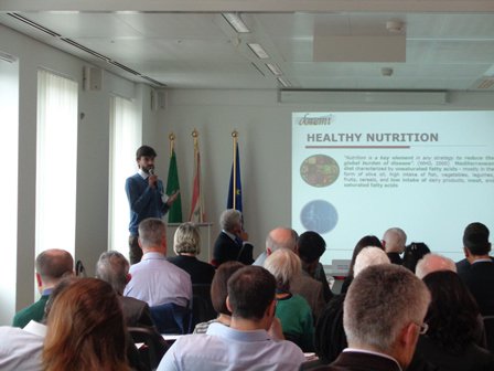 DOREMI_FP7's tweet photo. Daniele Musian from @SI4LIFE on #malnutrition &amp; #sedentariness @ #DOREMI final conference: need to change our behaviour and approach https://t.co/cw8yxq6auW