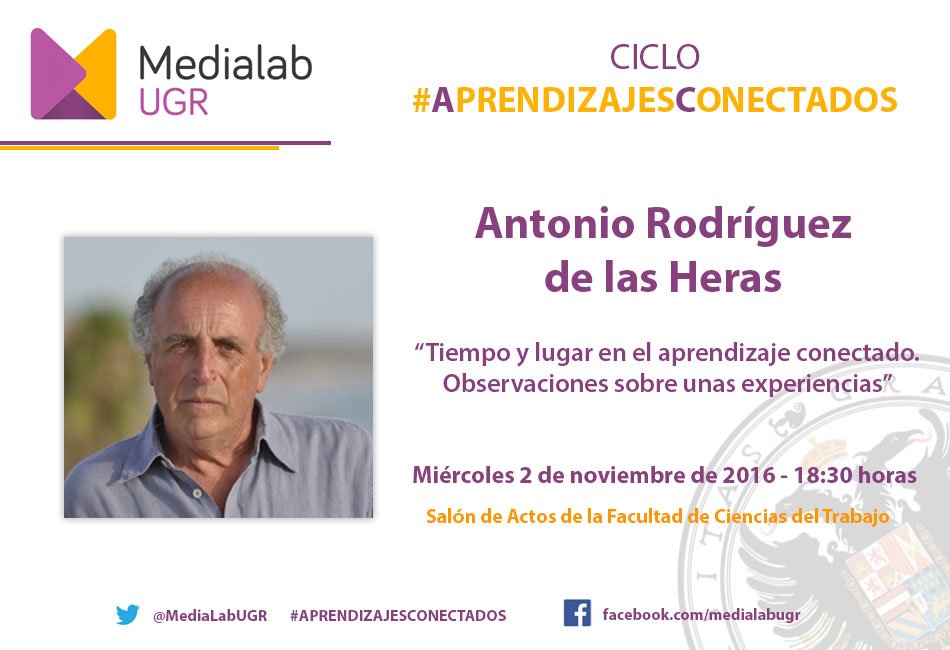 Esteban Romero Frías (@polisea) on Twitter photo Iniciamos #AprendizajesConectados con <a href="/ARdelasH/">A R de las Heras</a> próx miércoles 3 nov en <a href="/MediaLabUGR/">Medialab UGR</a> <a href="/CanalUGR/">Universidad Granada</a> Asistencia libre medialab.ugr.es/tribe-events/c… Iniciamos #AprendizajesConectados con <a href="/ARdelasH/">A R de las Heras</a> próx miércoles 3 nov en <a href="/MediaLabUGR/">Medialab UGR</a> <a href="/CanalUGR/">Universidad Granada</a> Asistencia libre medialab.ugr.es/tribe-events/c…